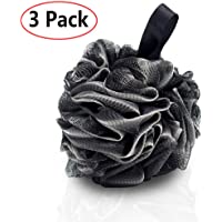 Los mejores  - 3 Pack Esponja de ducha de baño JollyJelly Malla de baño Loofahs Doble malla de cepillo de depurador corporal para…